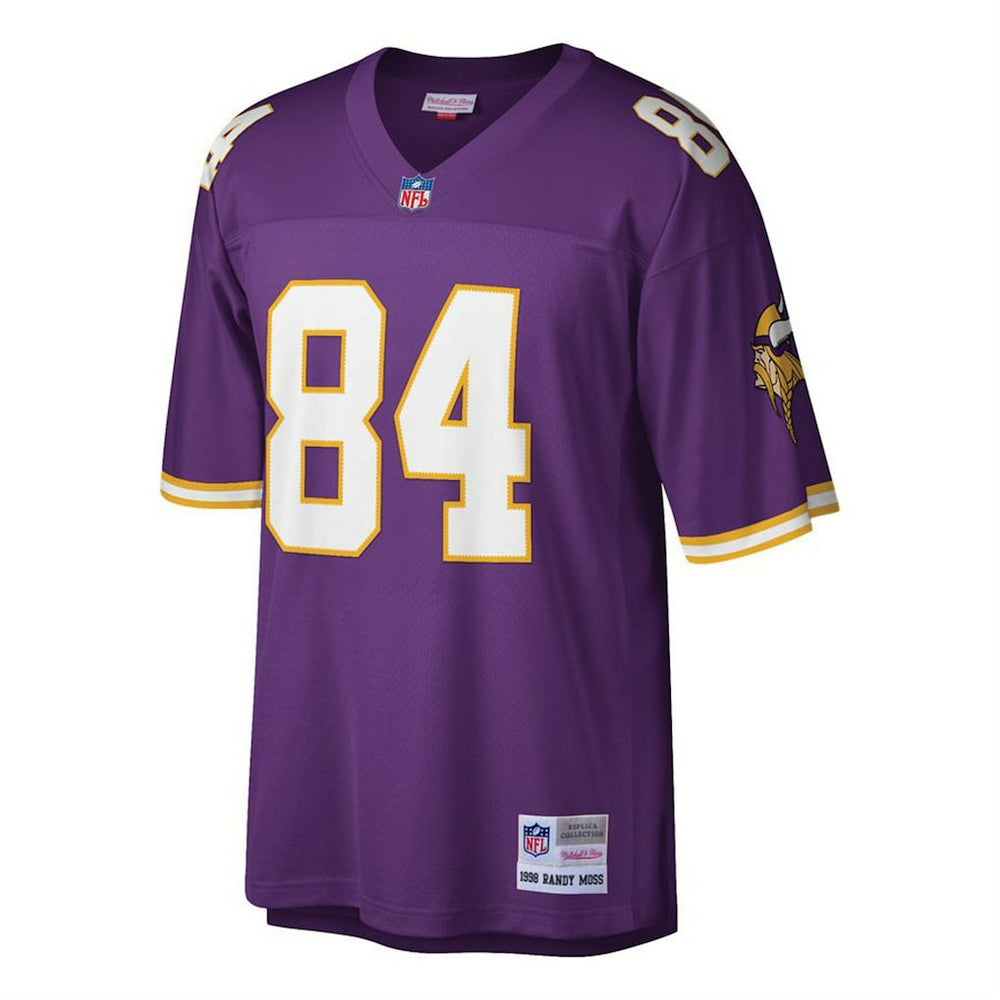 Mitchell & Ness Randy Moss Minnesota Vikings Big & Tall 1998 Retired Player Replica Jersey Purple