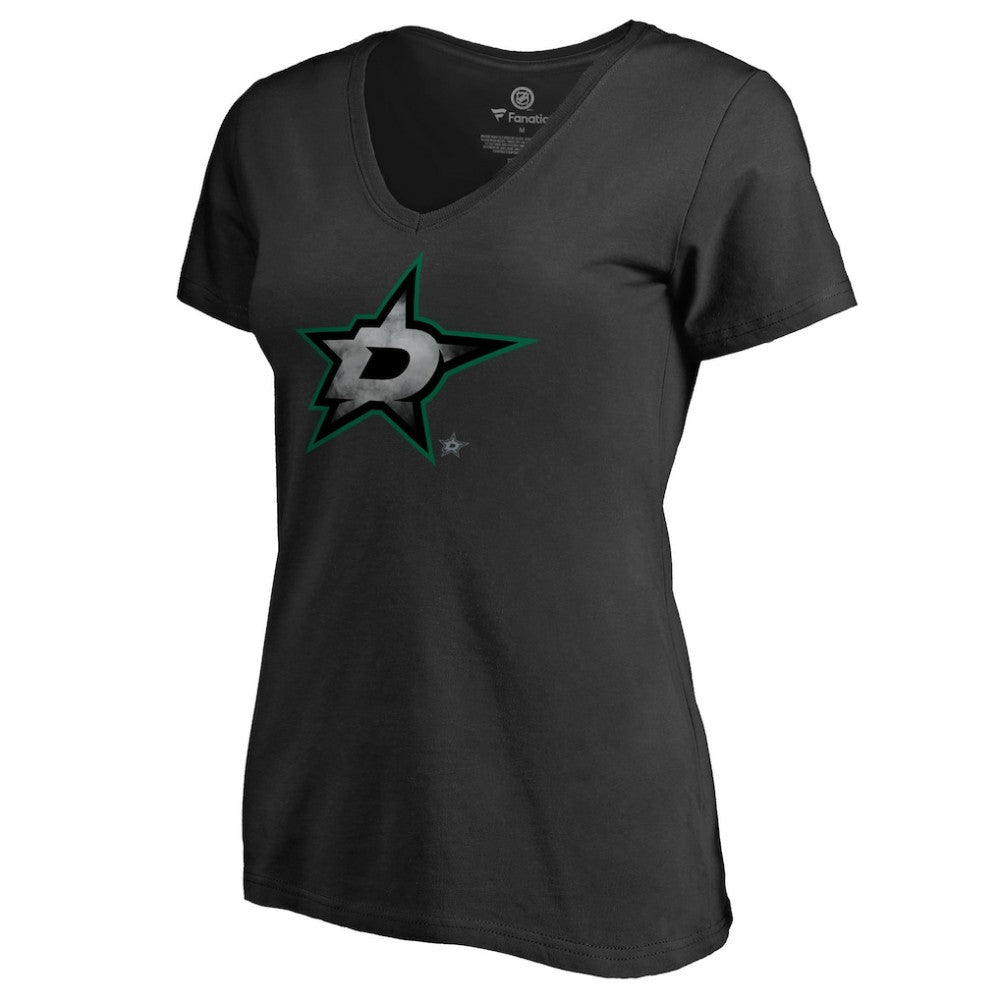 Dallas Stars Women's Core Smoke V-Neck T-Shirt - Black - NHL 3305747