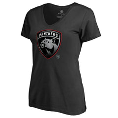 Florida Panthers Women's Core Smoke V-Neck T-Shirt - Black - NHL 3305750