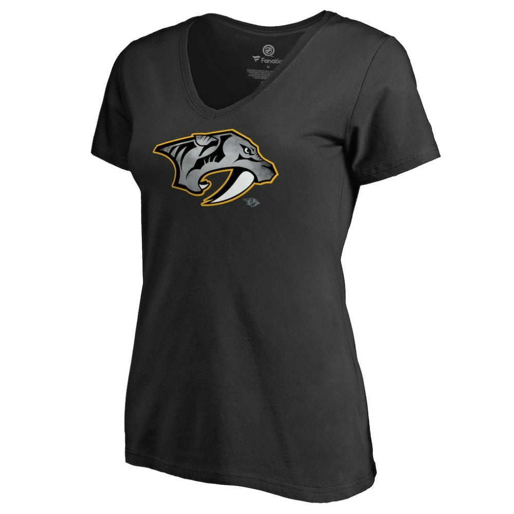 Nashville Predators Women's Core Smoke V-Neck T-Shirt - Black - NHL 3305753