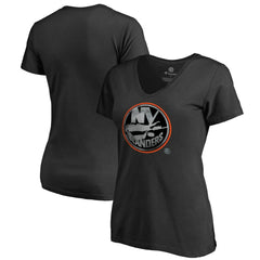 New York Islanders Women's Core Smoke V-Neck T-Shirt - Black - NHL 3305755
