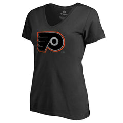 Philadelphia Flyers Women's Core Smoke V-Neck T-Shirt - Black - NHL 3305758