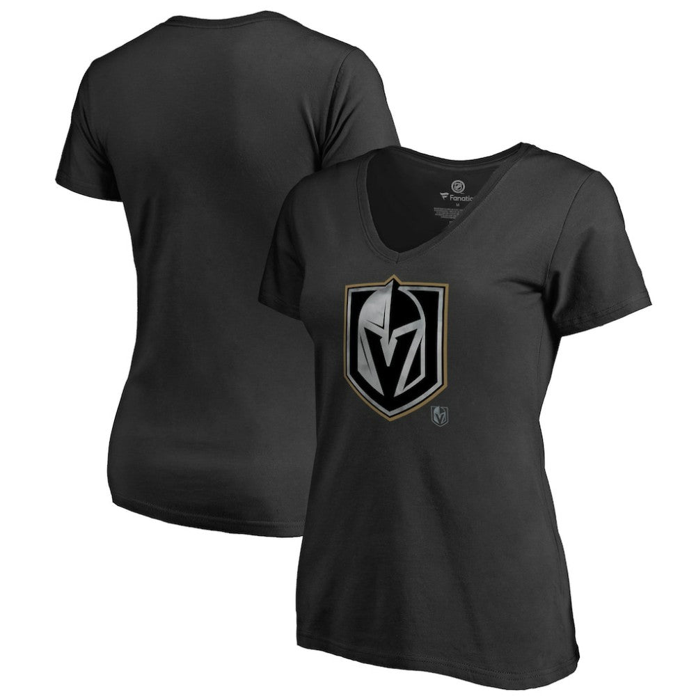 Vegas Golden Knights Women's Core Smoke V-Neck T-Shirt - Black - NHL 3305765