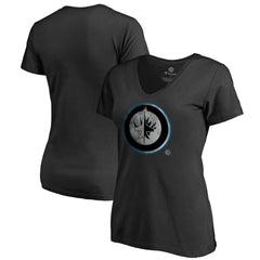 Winnipeg Jets Women's Core Smoke V-Neck T-Shirt - Black - NHL 3305767