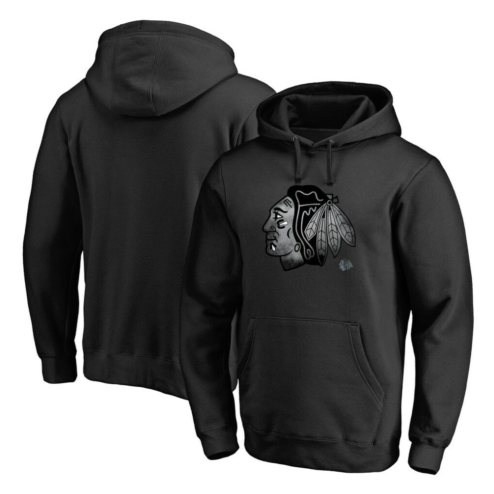 Chicago Blackhawks Core Smoke Pullover Hoodie - Black - NHL 3305774