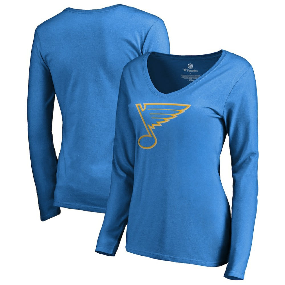 St. Louis Blues Women's Team Alternate Long Sleeve V-Neck T-Shirt - Blue - NHL 3310020