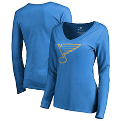 St. Louis Blues Women's Team Alternate Long Sleeve V-Neck T-Shirt - Blue - NHL 3310020