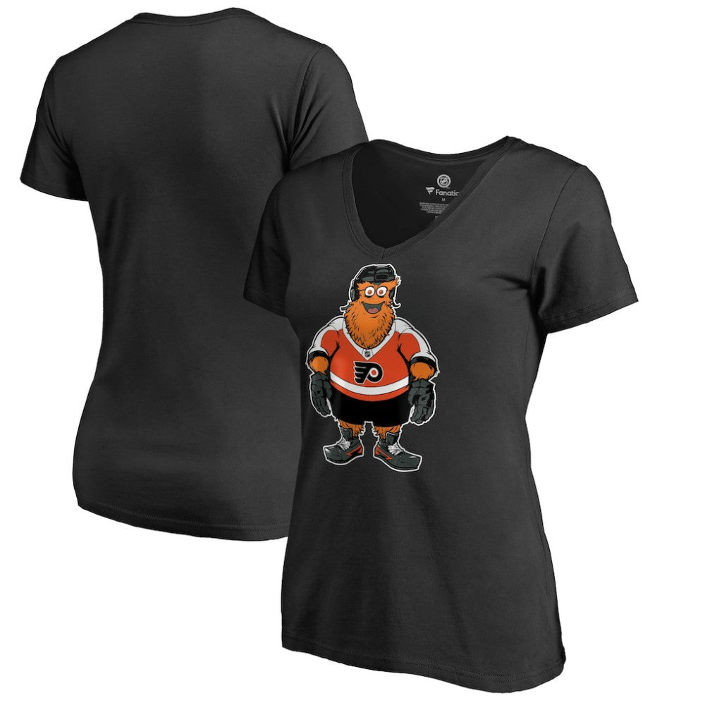 Philadelphia Flyers Women's Gritty V-Neck T-Shirt - Black - NHL 3310278