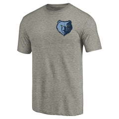 Memphis Grizzlies Primary Logo Left Chest Distressed Tri-Blend T-Shirt Gray