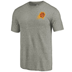 Phoenix Suns Primary Logo Left Chest Distressed Tri-Blend T-Shirt Gray