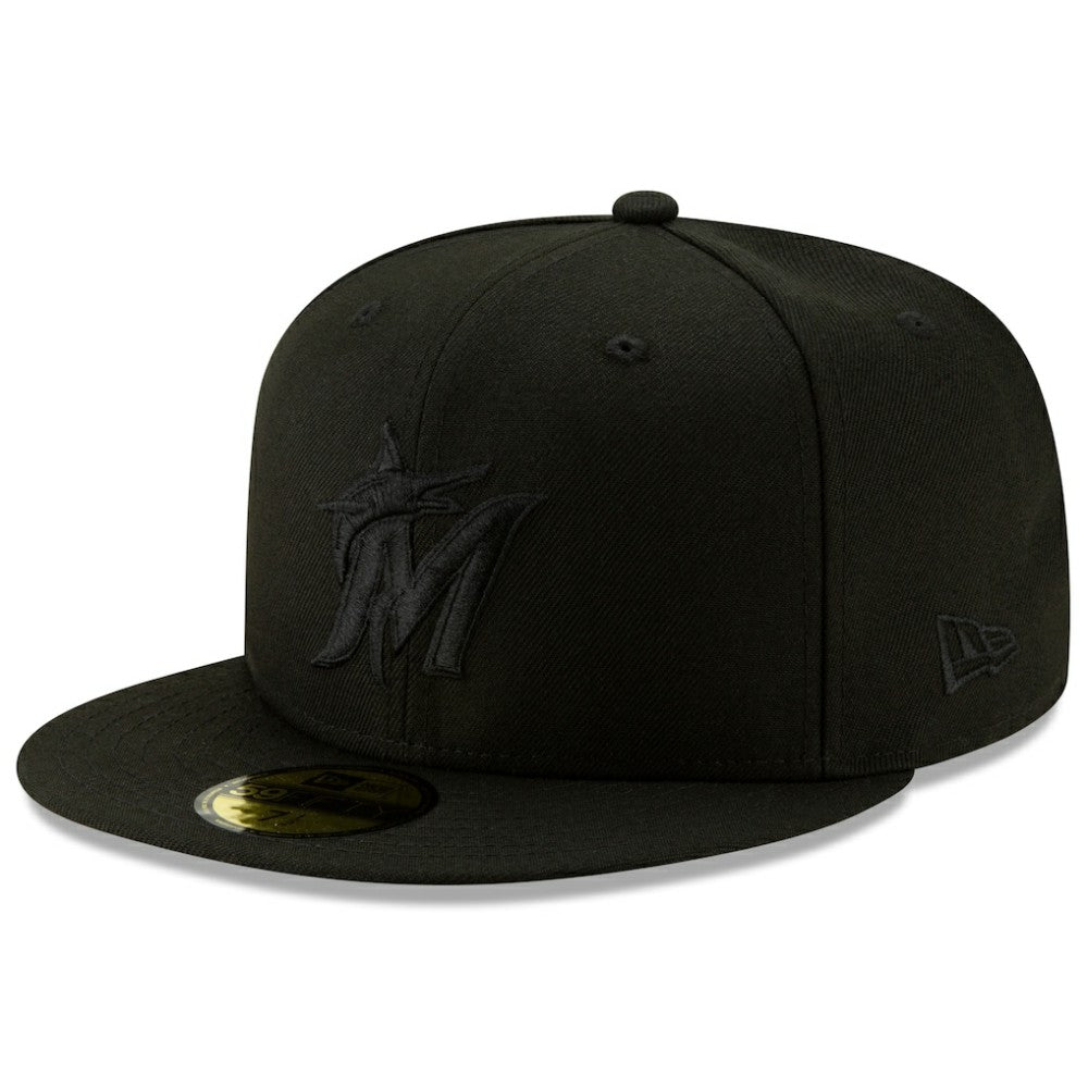 Miami Marlins New Era 2019 Black-on-Black 59FIFTY Fitted Hat - Black - New Era Discount