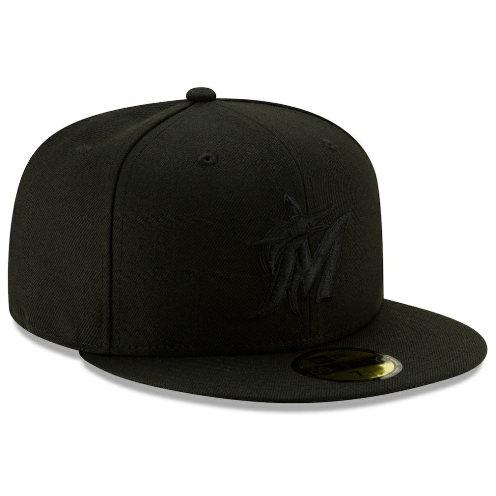 Miami Marlins New Era 2019 Black-on-Black 59FIFTY Fitted Hat - Black - New Era Discount
