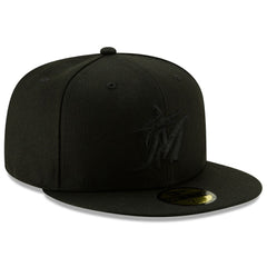 Miami Marlins New Era 2019 Black-on-Black 59FIFTY Fitted Hat - Black - New Era Discount