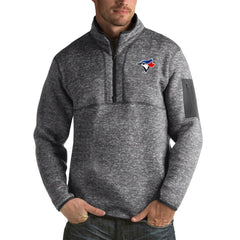 Toronto Blue Jays Antigua Fortune Big & Tall Quarter-Zip Pullover Jacket - Heather Charcoal - MLB on Sale