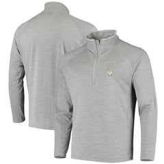Miami Marlins Vineyard Vines Performance Sankaty Half-Zip Pullover Top - Heather Gray - MLB Online