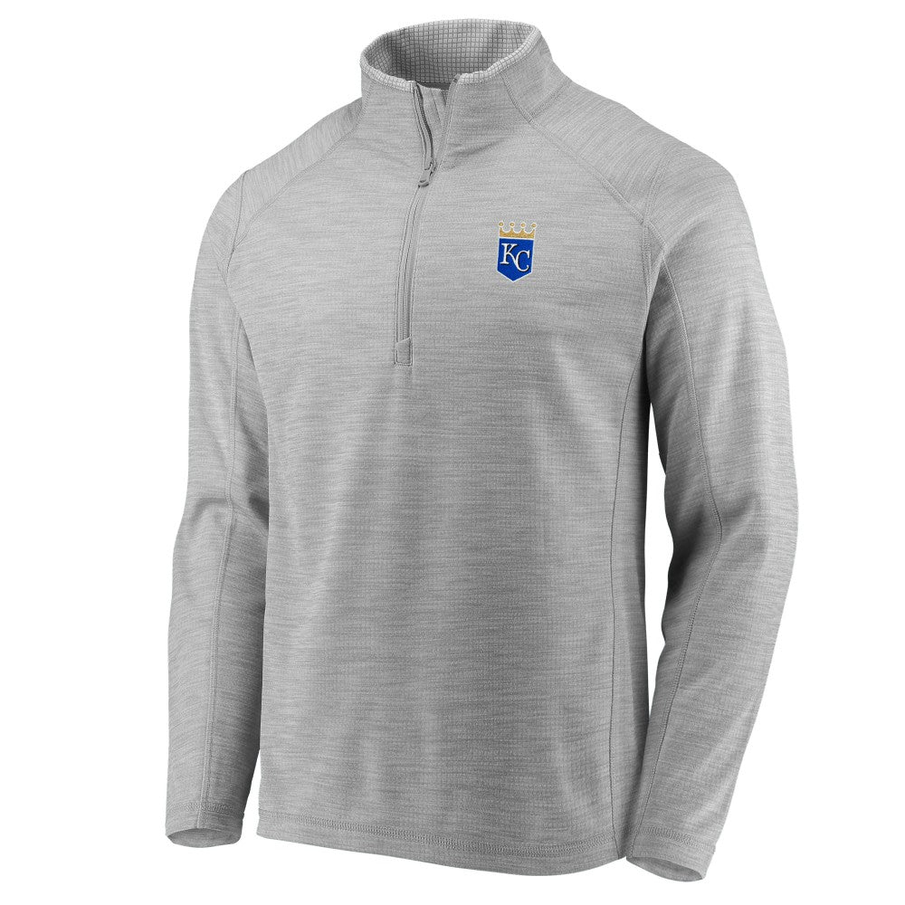 Kansas City Royals Vineyard Vines Performance Sankaty Half-Zip Pullover Top - Heather Gray - MLB Sale