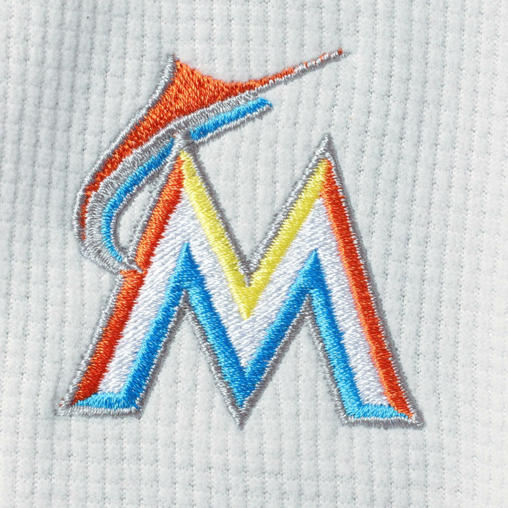 Miami Marlins Vineyard Vines Women's Performance Grid Half-Zip Pullover Top - Gray - MLB Lifestyle