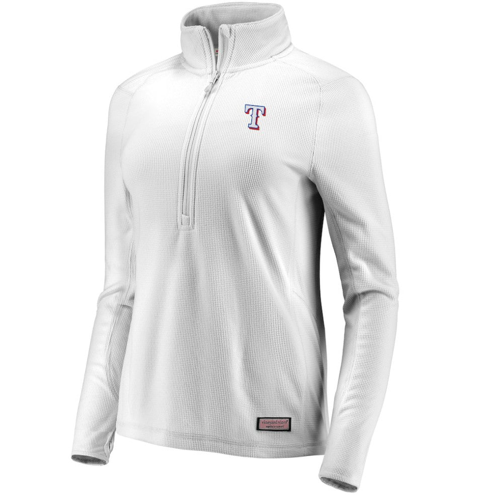 Texas Rangers Vineyard Vines Women's Performance Grid Half-Zip Pullover Top - Gray - MLB Online