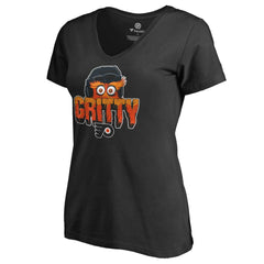 Philadelphia Flyers Women's Go Gritty V-Neck T-Shirt - Black - NHL 3342931