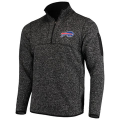 Buffalo Bills Antigua Fortune Quarter-Zip Pullover Jacket Heathered Black