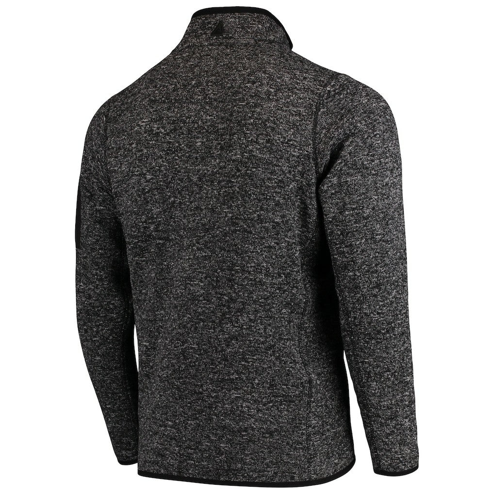 Chicago Bears Antigua Fortune Quarter-Zip Pullover Jacket Heather Black