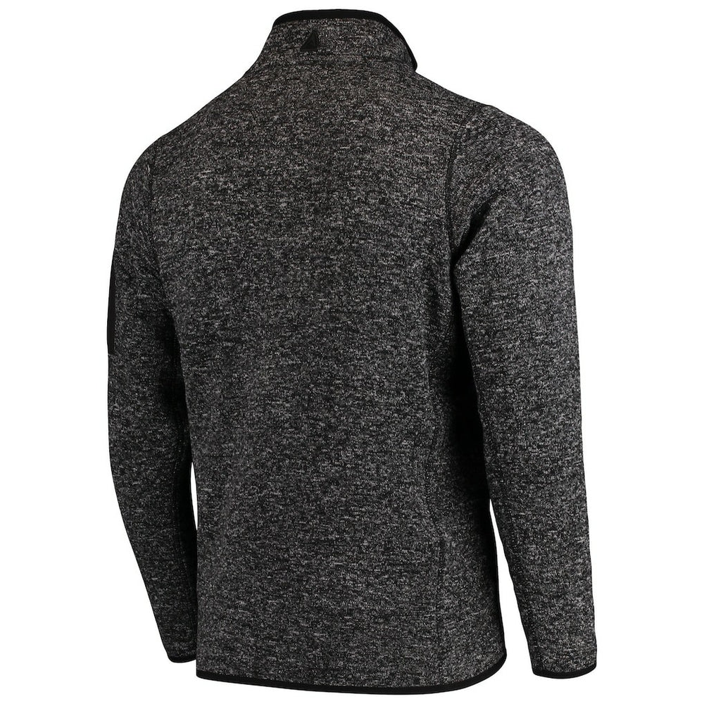 Chicago Bears Antigua Fortune Quarter-Zip Pullover Jacket Heather Black