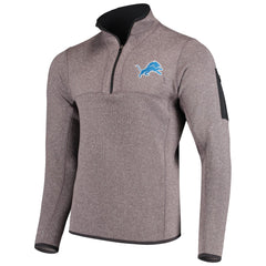 Detroit Lions Antigua Fortune Quarter-Zip Pullover Jacket Charcoal