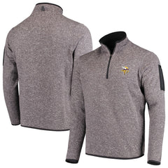 Minnesota Vikings Antigua Fortune Quarter-Zip Pullover Jacket Charcoal