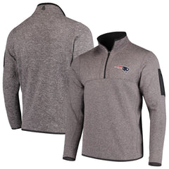 New England Patriots Antigua Fortune Quarter-Zip Pullover Jacket Charcoal