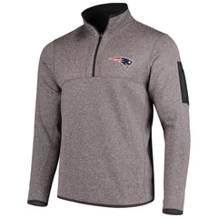 New England Patriots Antigua Fortune Quarter-Zip Pullover Jacket Charcoal