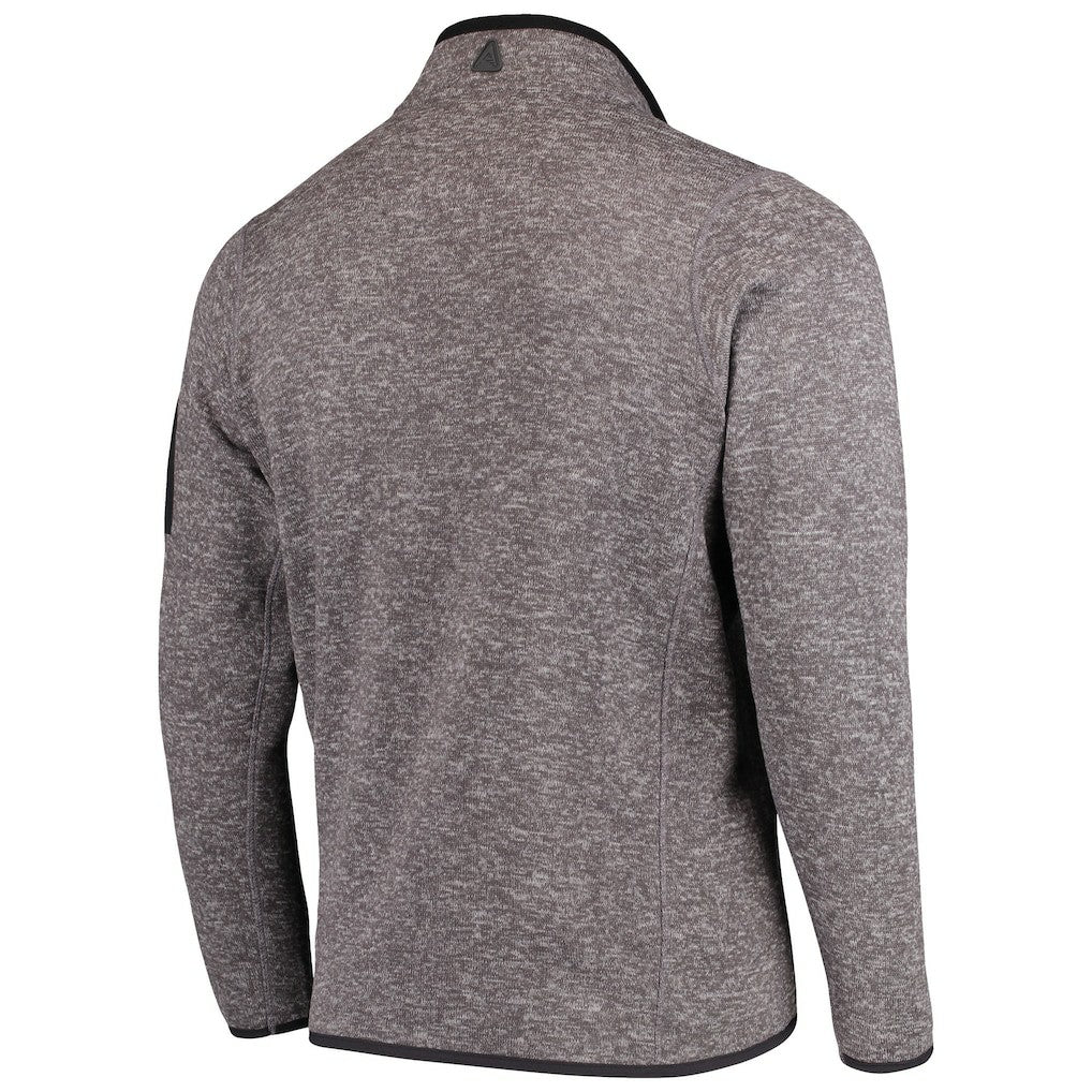 New England Patriots Antigua Fortune Quarter-Zip Pullover Jacket Charcoal
