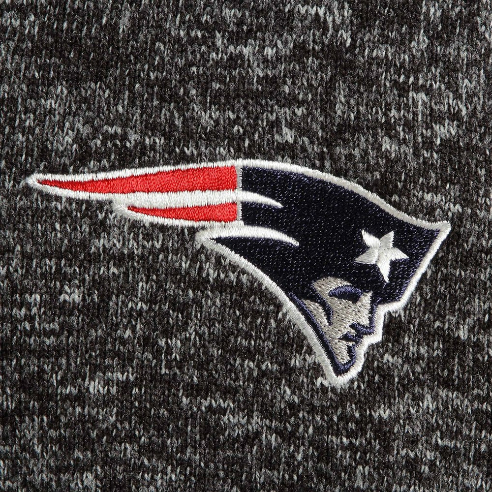 New England Patriots Antigua Fortune Quarter-Zip Pullover Jacket Heather Black