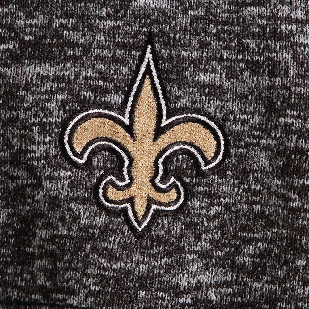 New Orleans Saints Antigua Fortune Quarter-Zip Pullover Jacket Heather Black
