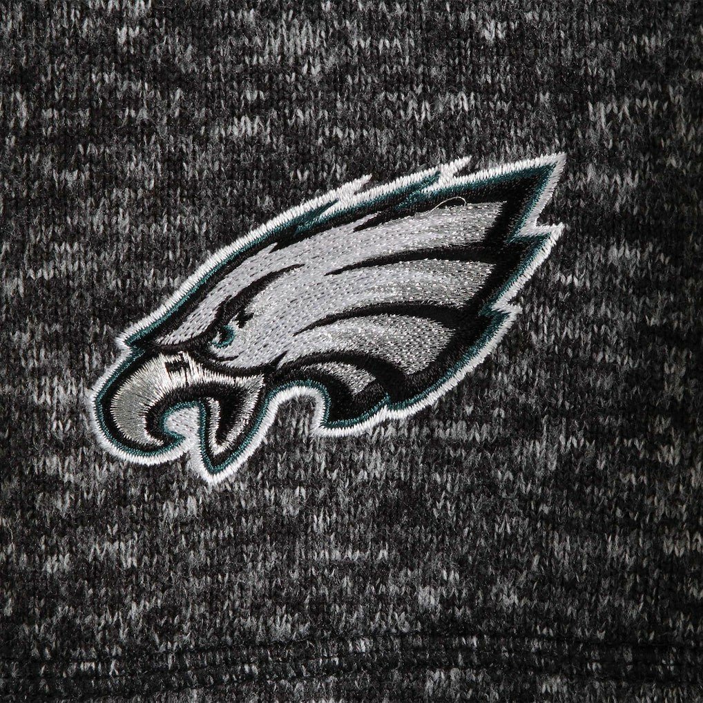 Philadelphia Eagles Antigua Fortune Quarter-Zip Pullover Jacket Heather Black