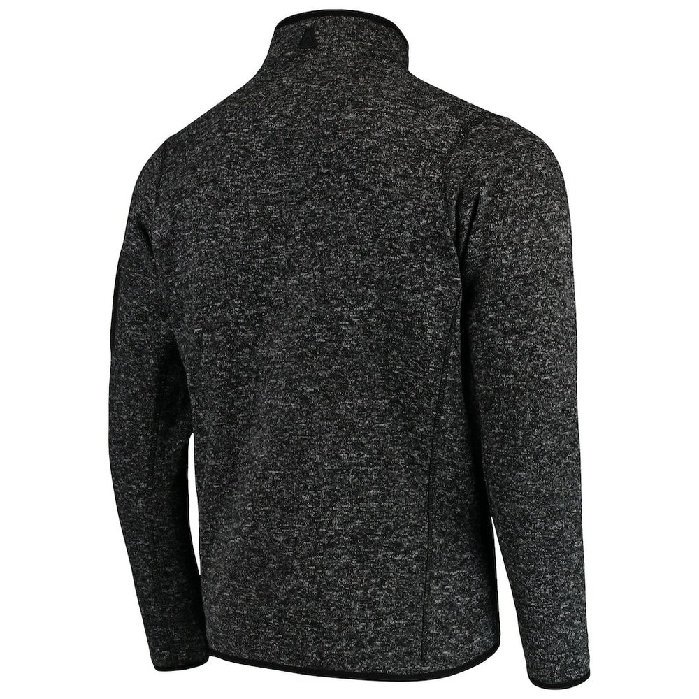 Philadelphia Eagles Antigua Fortune Quarter-Zip Pullover Jacket Heather Black