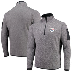 Pittsburgh Steelers Antigua Fortune Quarter-Zip Pullover Jacket Charcoal