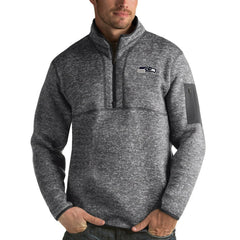 Seattle Seahawks Antigua Fortune Quarter-Zip Pullover Jacket Charcoal