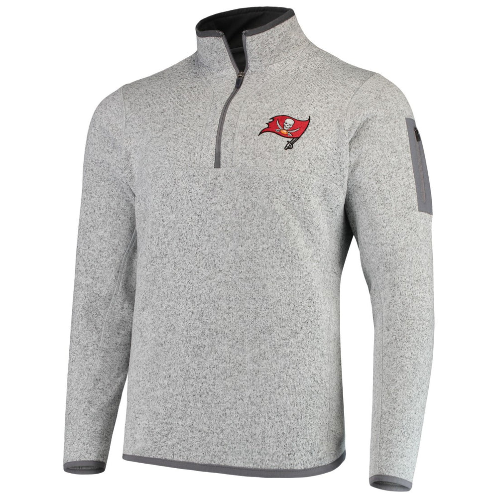 Tampa Bay Buccaneers Antigua Fortune Quarter-Zip Pullover Jacket Heather Black