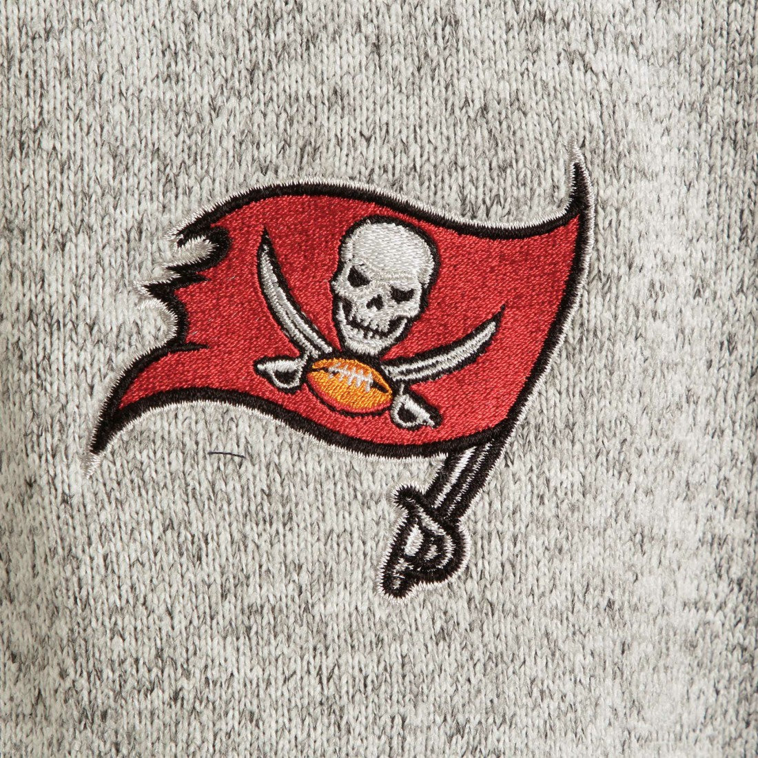 Tampa Bay Buccaneers Antigua Fortune Quarter-Zip Pullover Jacket Heather Black