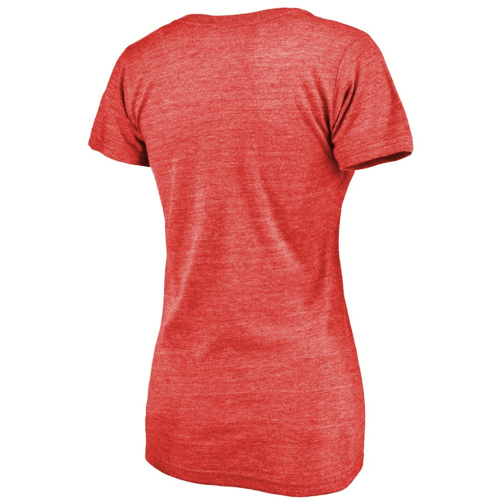 Martin Brodeur New Jersey Devils Fanatics Women's Hall of Fame V-Neck Tri-Blend T-Shirt - Red - NHL 3344795