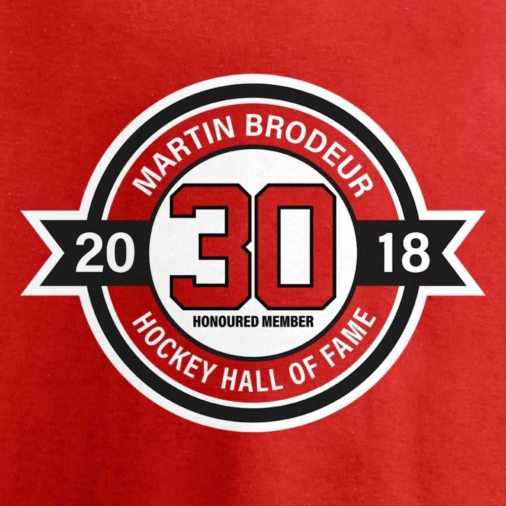 Martin Brodeur New Jersey Devils Fanatics Youth Hall of Fame T-Shirt - Red - NHL 3344796