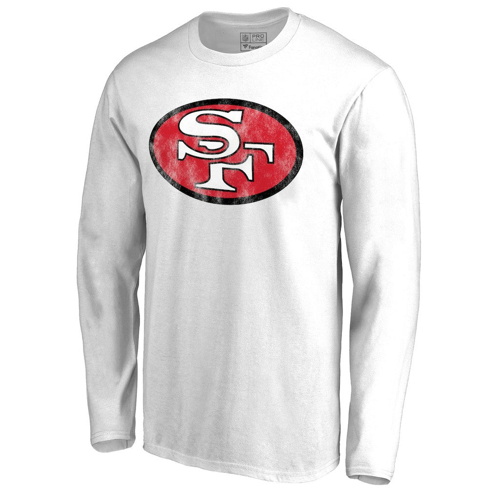 San Francisco 49ers Throwback Logo Long Sleeve T-shirt White