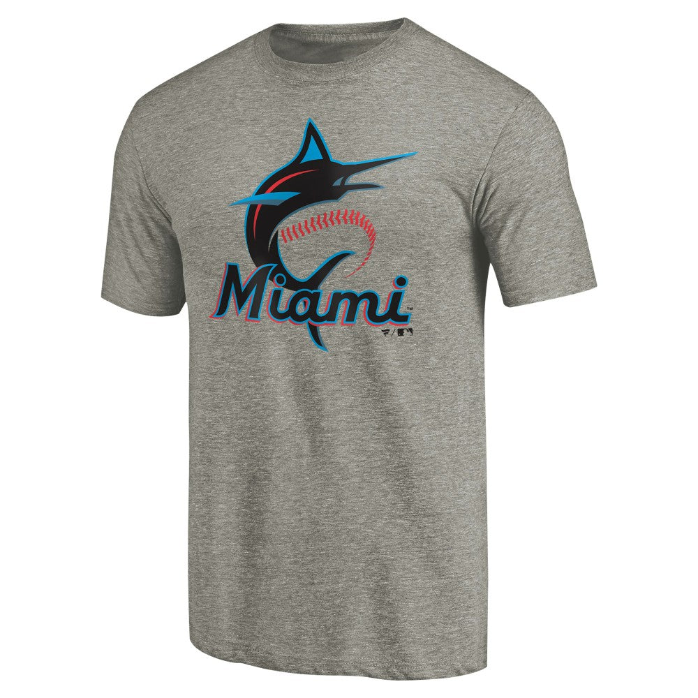 Miami Marlins Primary Logo T-Shirt - Gray - MLB Online