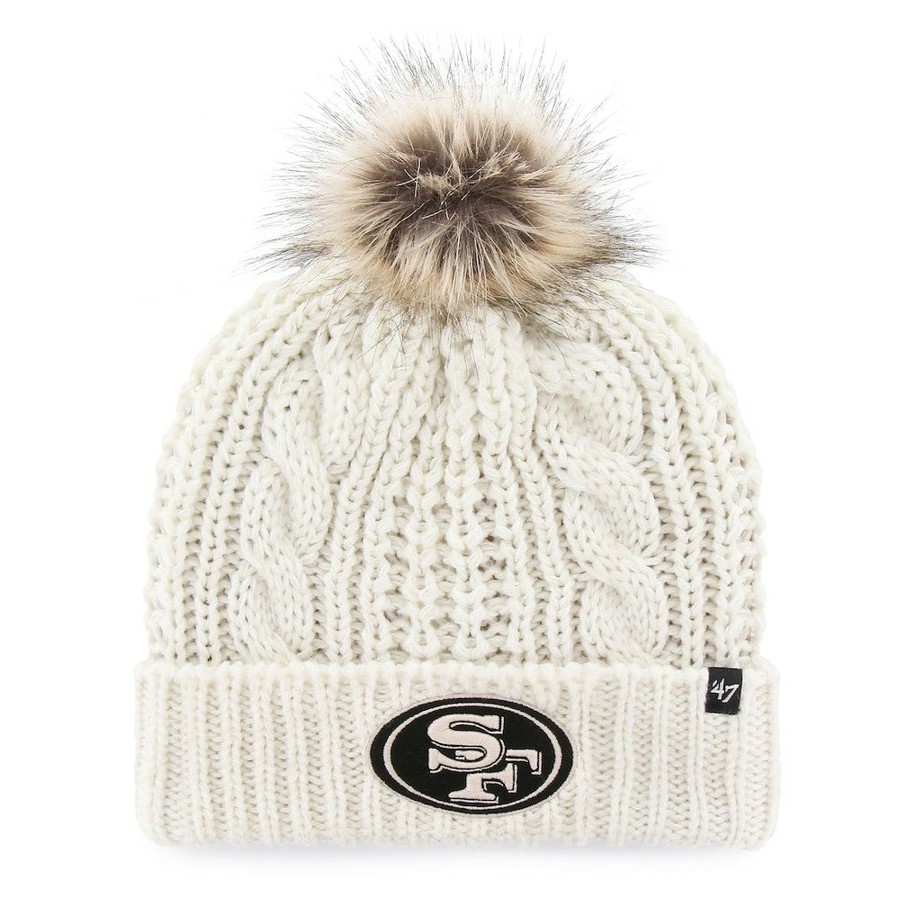 47 brand San Francisco 49ers '47 Women's Meeko Cuffed Knit Hat With Pom White
