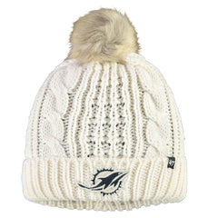 47 brand Miami Dolphins '47 Women's Meeko Cuffed Knit Hat With Pom Cream