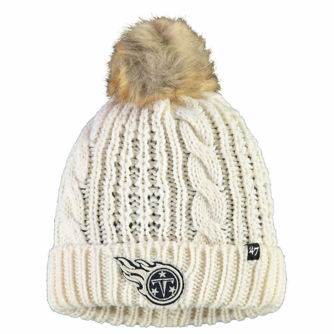 47 brand Tennessee Titans '47 Women's Meeko Cuffed Knit Hat With Pom Cream
