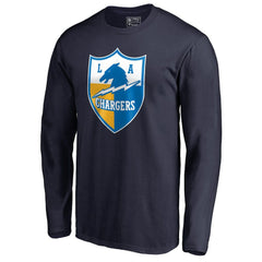 Los Angeles Chargers Vintage Shield Logo Long Sleeve T-Shirt Navy