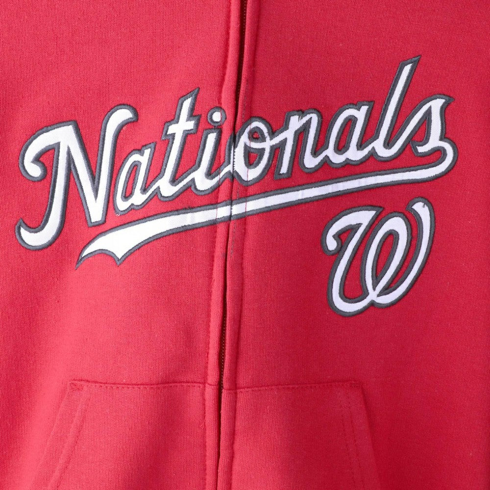 Washington Nationals Youth Team Color Wordmark Full-Zip Hoodie - Red - MLB Sale