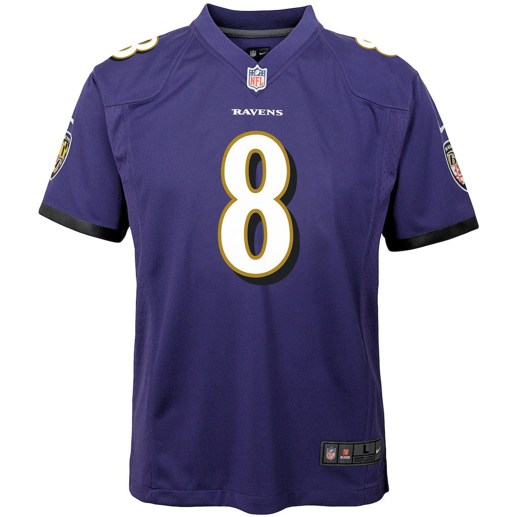 Nike Lamar Jackson Baltimore Ravens Youth Game Jersey Purple