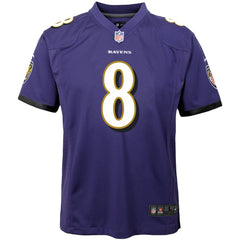 Nike Lamar Jackson Baltimore Ravens Youth Game Jersey Purple